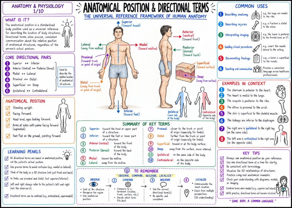 01/10 Anatomical Position & Directional Terms: The Universal Reference Framework