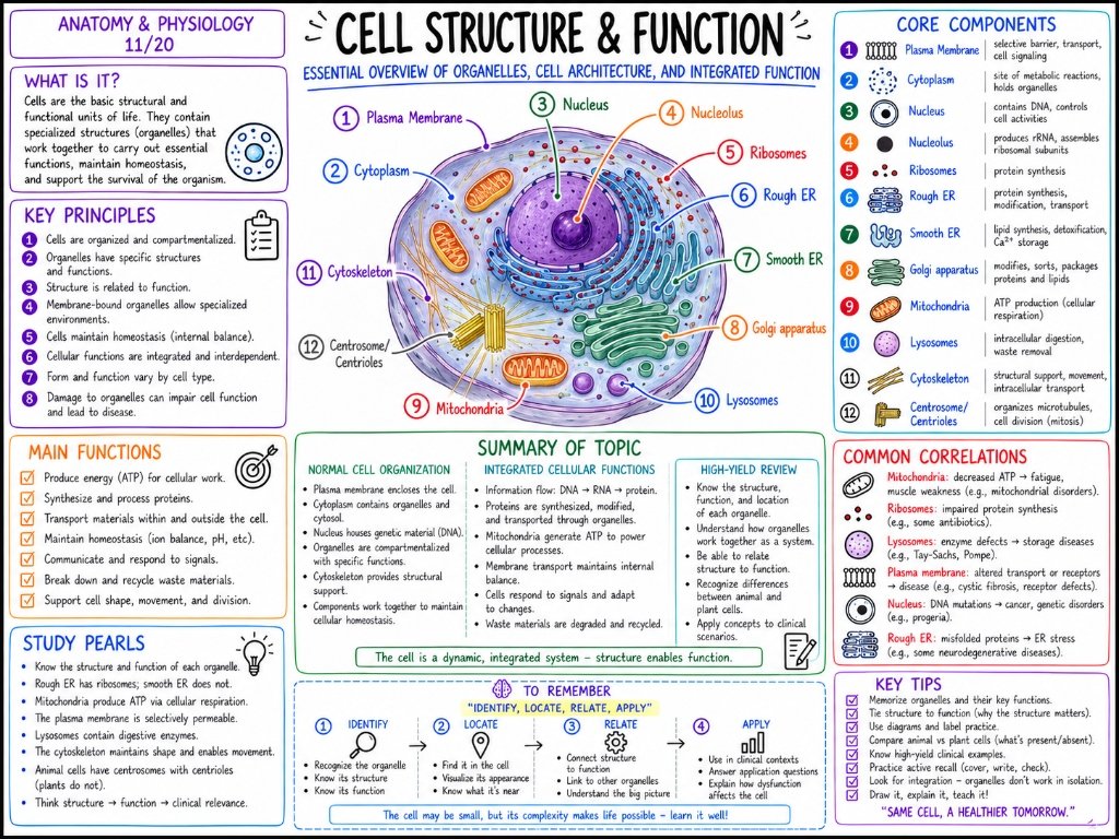 02/10 Cell Structure & Function: Organelles, Cell Architecture & Integrated Function
