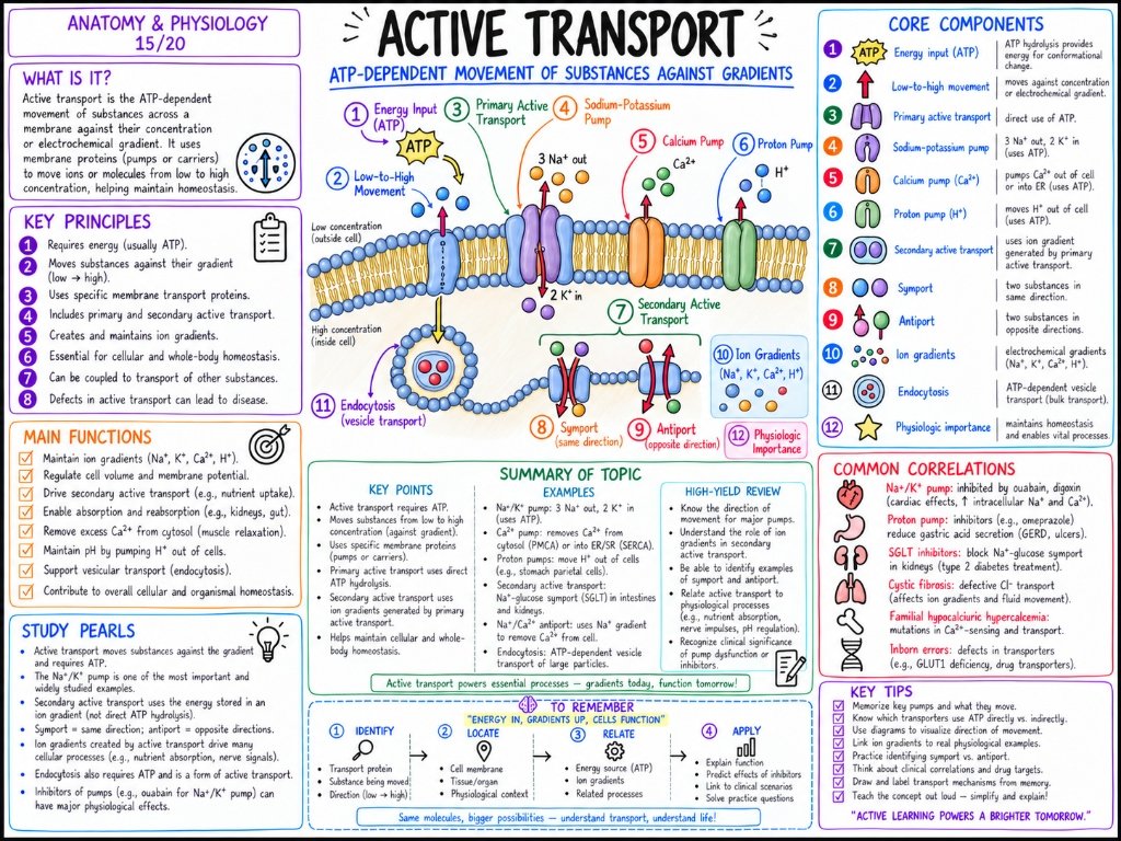 10/10 Active Transport: ATP-Dependent Movement Against Gradients